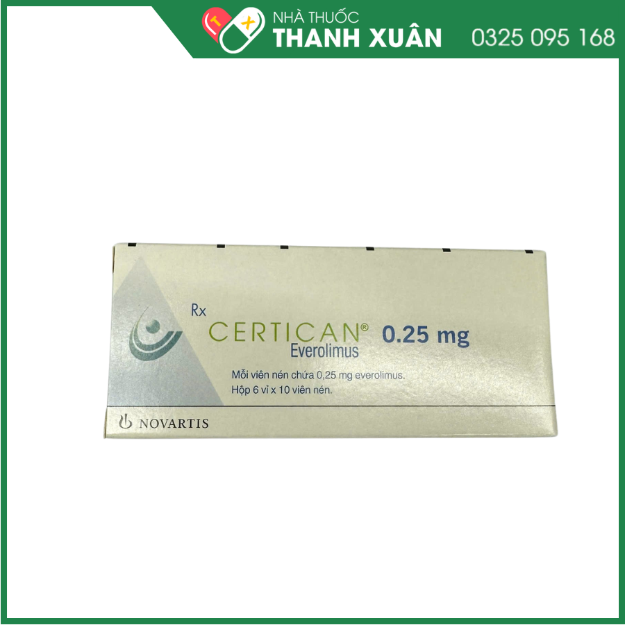Certican 0.25mg dự phòng thải tạng ghép ở bệnh nhân ghép thận hoặc tim